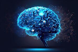 nervoso sistema dentro a humano cérebro é alimentado de artificial inteligência. o negócio e médico saúde conceito. generativo ai foto