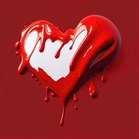 vermelho coração forma em vermelho fundo. dia dos namorados dia e romance conceito. digital arte ilustração tema. generativo ai foto