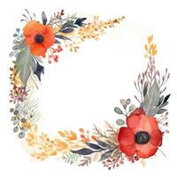 aguarela floral quadro. ilustração ai generativo foto