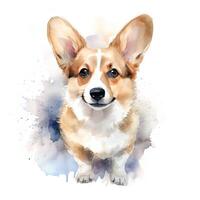 fofa corgi cachorro. ilustração ai generativo foto