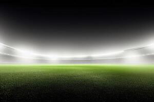 futebol estádio com iluminação, generativo ai foto