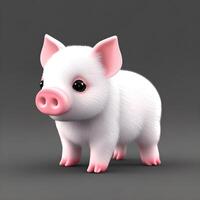fofa minúsculo pequeno porco filhote , generativo ai foto