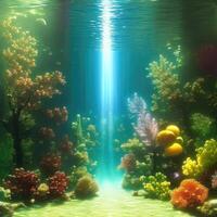 embaixo da agua colorida fundo. generativo uma foto