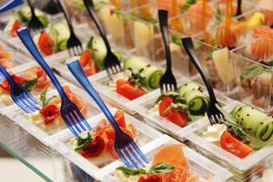 close-up de comida de catering foto