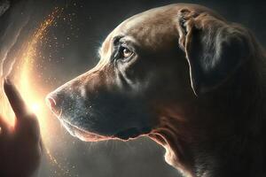 cachorro alma penetra humano natureza íntimo conectado para, ilustração generativo ai foto