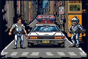 pixel jogos retro estilo polícia do a futuro grande pixel projeto generativo ai foto