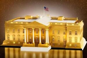 branco casa dentro Washington dc fez do ouro ilustração generativo ai foto