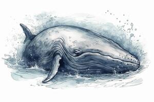 dormindo corcunda baleia ilustração ilustração generativo ai foto