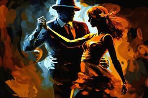 mundo tango dia abstrato dança casal dançando ilustração generativo ai foto