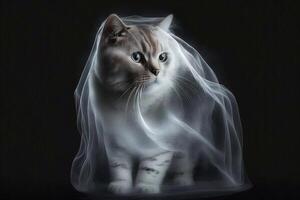 gato Como fantasma charachter retrato ilustração generativo ai foto