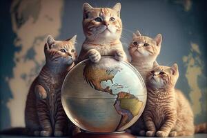 mal gatos dominando a mundo ilustração generativo ai foto