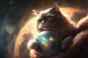 mal gatos dominando a mundo ilustração generativo ai foto