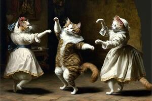 bailarina gato dançarino balé ilustração generativo ai foto