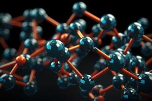 molecular estrutura 3d modelo moléculas e molecular cristal treliças ilustração generativo ai foto