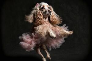 cachorro bailarina dançarino corpo de balé ilustração generativo ai foto