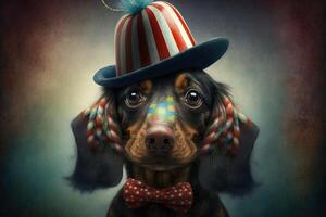 dachshund cachorro circo animal ilustração generativo ai foto