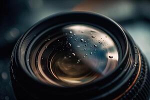 Câmera lente detalhe com reflexão ilustração generativo ai foto