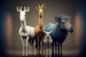 diversidade conceito aplicado para animais ilustração generativo ai foto