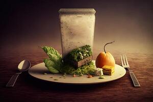 dieta abstrato conceito ilustração generativo ai foto