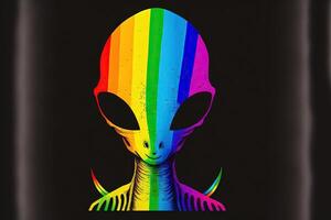 estrangeiro símbolo, lgbt gay orgulho arco Iris bandeira ilustração generativo ai foto