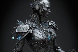 diamante fez fêmea robô do a futuro ilustração generativo ai foto