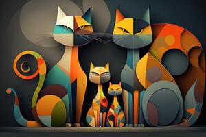 internacional gato dia abstrato ilustração generativo ai foto
