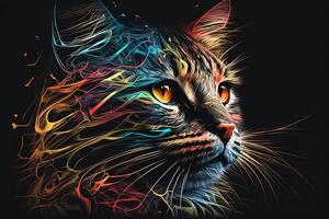 internacional gato dia abstrato ilustração generativo ai foto