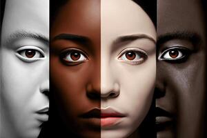 internacional dia para a eliminação do racial discriminação e racismo ilustração generativo ai foto