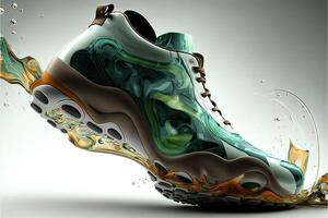 líquido sapatos do a futuro multiforme dentro todos terrenos ilustração generativo ai foto