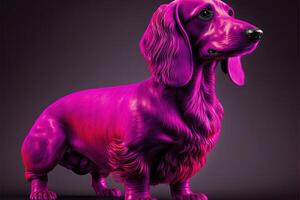 magenta dachshund cachorro ilustração generativo ai foto