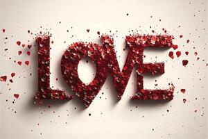 amor palavra fez do vermelho corações namorados dia conceito ilustração generativo ai foto