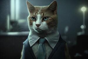 gato Como John f Kennedy Presidente do Unidos estados do América famoso histórico personagem retrato ilustração generativo ai foto