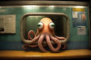 polvo animal em Novo Iorque cidade metrô subterrâneo metro trem ilustração generativo ai foto