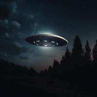 UFO dentro a noite, a verdade é Fora lá ai gerado foto
