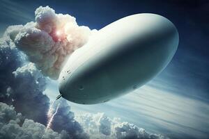 nos míssil exitos suspeito chinês China espião balão baloon vôo sobre Unidos estados do América ilustração generativo ai foto