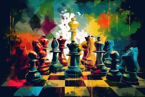 mundo xadrez dia abstrato ilustração generativo ai foto