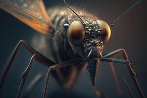 mosquito ardente detalhe ilustração generativo ai foto