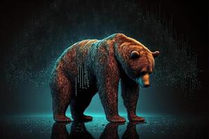 Urso Como símbolo do queda estoque mercado ilustração generativo ai foto
