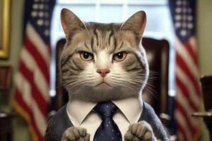 gato político corrida para escritório e reputação ilustração generativo ai foto