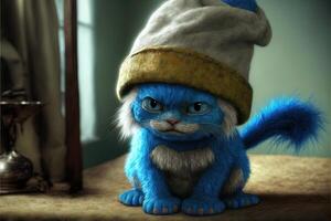 gato Como smurf charachter ilustração generativo ai foto