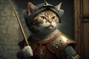 gato Como William contar famoso histórico personagem retrato ilustração generativo ai foto