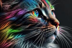 gato arco Iris cores ilustração generativo ai foto
