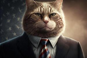 gato Presidente do Unidos estados ilustração generativo ai foto