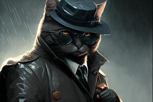 segredo agente gato ilustração generativo ai foto