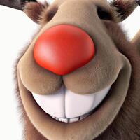 Rudolph a nariz vermelho rena ilustração, Natal conceito generativo ai foto
