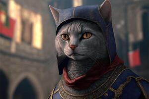 medieval ladrão guilda gato ilustração generativo ai foto