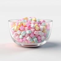 mastigável doces ou marshmallows estão macio. ai gerado foto