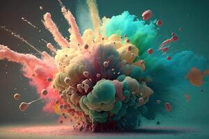 explosão do pastel cores do Primavera ilustração generativo ai foto