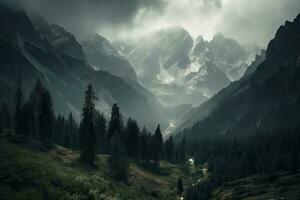 lindo montanha panorama dentro a manhã. Cáucaso montanhas, georgia. foto