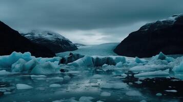 iceberg dentro Jokulsarlon lagoa ai generativo foto